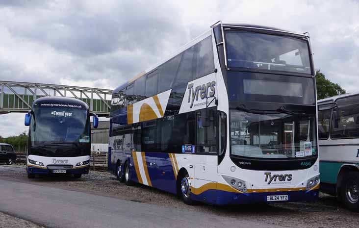 Tyrers Neoplan Tourliner OY73BJV & Volvo B8L MCV EvoSeti BL24YFZ